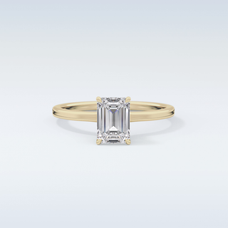 1.02 CT Hidden Halo Engagement Ring Featuring Emerald Moissanite