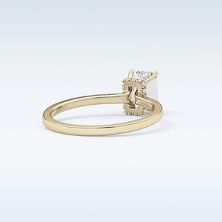 1.02 CT Hidden Halo Engagement Ring Featuring Emerald Moissanite