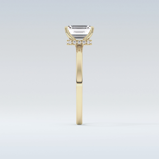 1.02 CT Hidden Halo Engagement Ring Featuring Emerald Moissanite