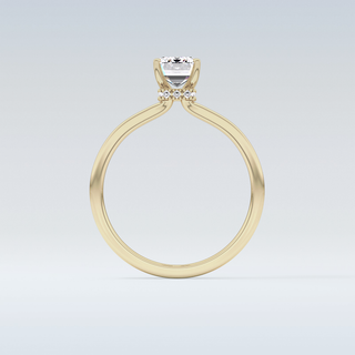 1.02 CT Hidden Halo Engagement Ring Featuring Emerald Moissanite