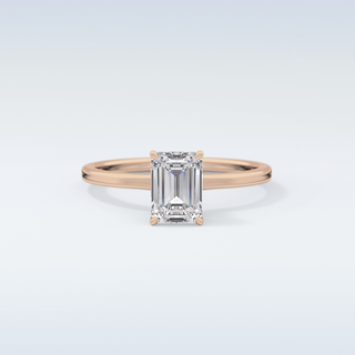 1.02 CT Hidden Halo Engagement Ring Featuring Emerald Moissanite