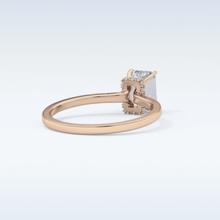 1.02 CT Hidden Halo Engagement Ring Featuring Emerald Moissanite