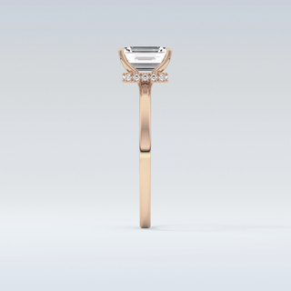 1.02 CT Hidden Halo Engagement Ring Featuring Emerald Moissanite