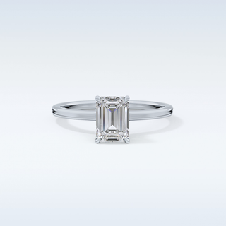 1.02 CT Hidden Halo Engagement Ring Featuring Emerald Moissanite