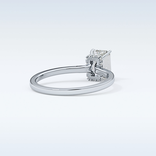 1.02 CT Hidden Halo Engagement Ring Featuring Emerald Moissanite