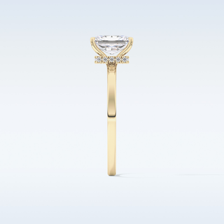 1.21 CT Hidden Halo Engagement Ring Featuring Radiant Moissanite