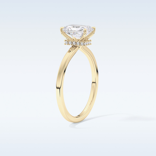 1.21 CT Hidden Halo Engagement Ring Featuring Radiant Moissanite