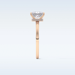 1.21 CT Hidden Halo Engagement Ring Featuring Radiant Moissanite