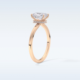 1.21 CT Hidden Halo Engagement Ring Featuring Radiant Moissanite