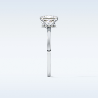 1.21 CT Hidden Halo Engagement Ring Featuring Radiant Moissanite