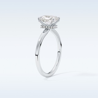 1.21 CT Hidden Halo Engagement Ring Featuring Radiant Moissanite