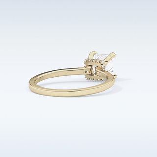 1.04 CT Hidden Halo Engagement Ring Featuring Princess Moissanite