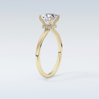 1.04 CT Hidden Halo Engagement Ring Featuring Princess Moissanite