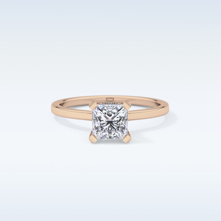 1.04 CT Hidden Halo Engagement Ring Featuring Princess Moissanite