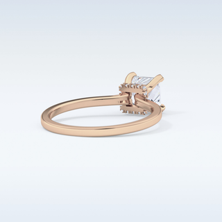 1.04 CT Hidden Halo Engagement Ring Featuring Princess Moissanite