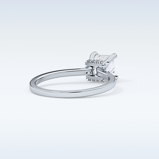 1.04 CT Hidden Halo Engagement Ring Featuring Princess Moissanite