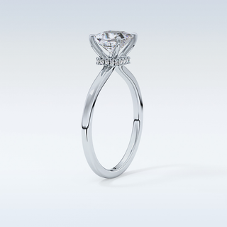 1.04 CT Hidden Halo Engagement Ring Featuring Princess Moissanite