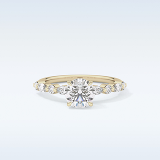 1.15 CT Pave Engagement Ring Featuring Round Moissanite