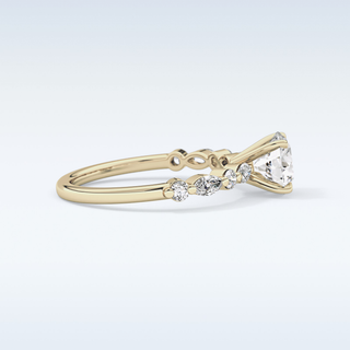 1.15 CT Pave Engagement Ring Featuring Round Moissanite
