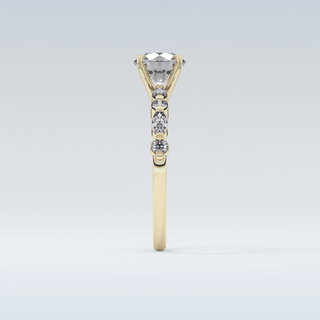 1.15 CT Pave Engagement Ring Featuring Round Moissanite