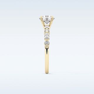 1.15 CT Pave Engagement Ring Featuring Round Moissanite