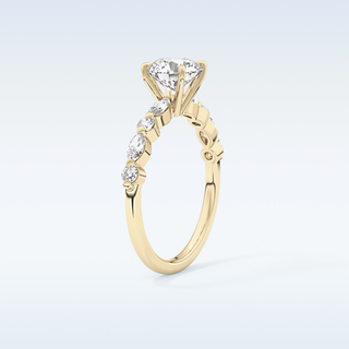 1.15 CT Pave Engagement Ring Featuring Round Moissanite
