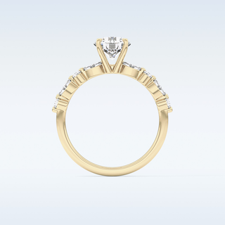 1.15 CT Pave Engagement Ring Featuring Round Moissanite