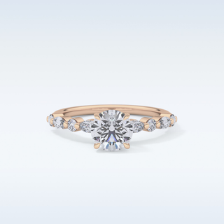 1.15 CT Pave Engagement Ring Featuring Round Moissanite