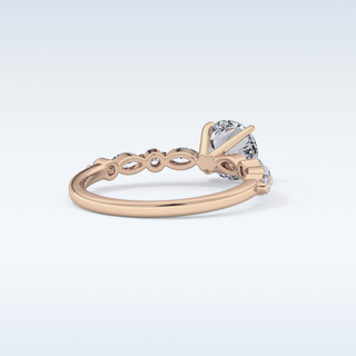 1.15 CT Pave Engagement Ring Featuring Round Moissanite
