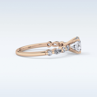 1.15 CT Pave Engagement Ring Featuring Round Moissanite