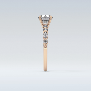 1.15 CT Pave Engagement Ring Featuring Round Moissanite