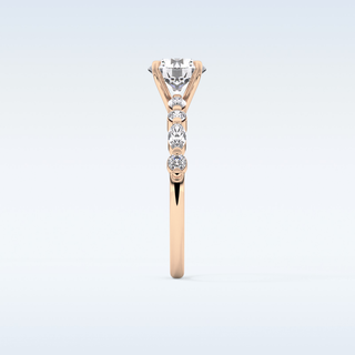 1.15 CT Pave Engagement Ring Featuring Round Moissanite