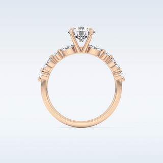 1.15 CT Pave Engagement Ring Featuring Round Moissanite