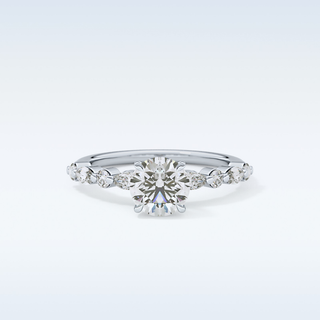 1.15 CT Pave Engagement Ring Featuring Round Moissanite