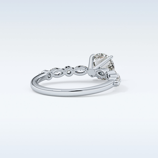 1.15 CT Pave Engagement Ring Featuring Round Moissanite