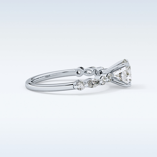 1.15 CT Pave Engagement Ring Featuring Round Moissanite