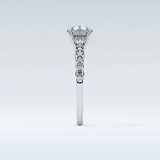 1.15 CT Pave Engagement Ring Featuring Round Moissanite
