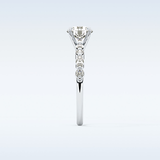 1.15 CT Pave Engagement Ring Featuring Round Moissanite
