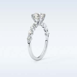 1.15 CT Pave Engagement Ring Featuring Round Moissanite