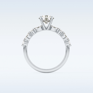 1.15 CT Pave Engagement Ring Featuring Round Moissanite
