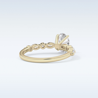 0.91 CT Pave Engagement Ring Featuring Oval Moissanite