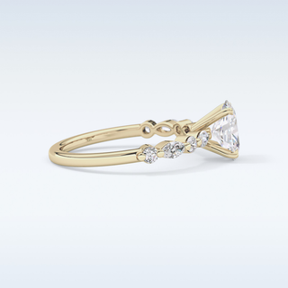 0.91 CT Pave Engagement Ring Featuring Oval Moissanite