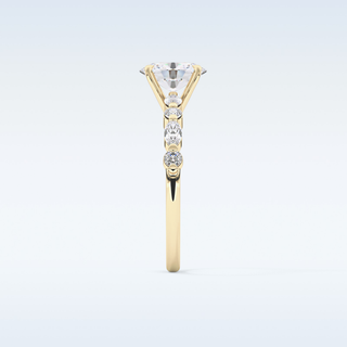 0.91 CT Pave Engagement Ring Featuring Oval Moissanite