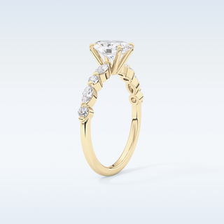 0.91 CT Pave Engagement Ring Featuring Oval Moissanite