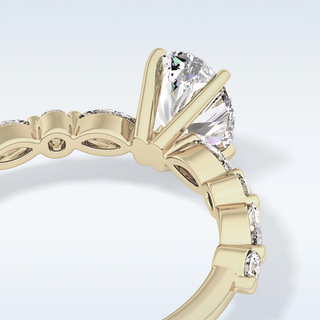 0.91 CT Pave Engagement Ring Featuring Oval Moissanite
