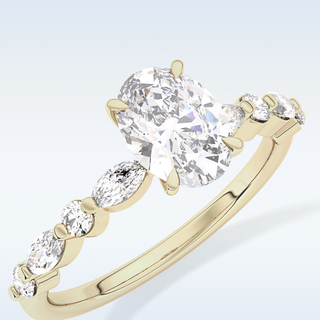 0.91 CT Pave Engagement Ring Featuring Oval Moissanite