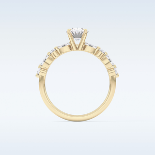 0.91 CT Pave Engagement Ring Featuring Oval Moissanite