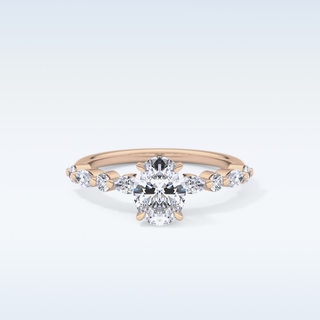0.91 CT Pave Engagement Ring Featuring Oval Moissanite