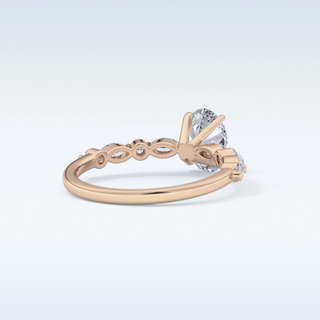 0.91 CT Pave Engagement Ring Featuring Oval Moissanite