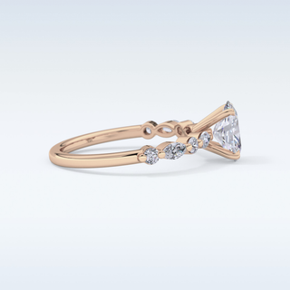0.91 CT Pave Engagement Ring Featuring Oval Moissanite